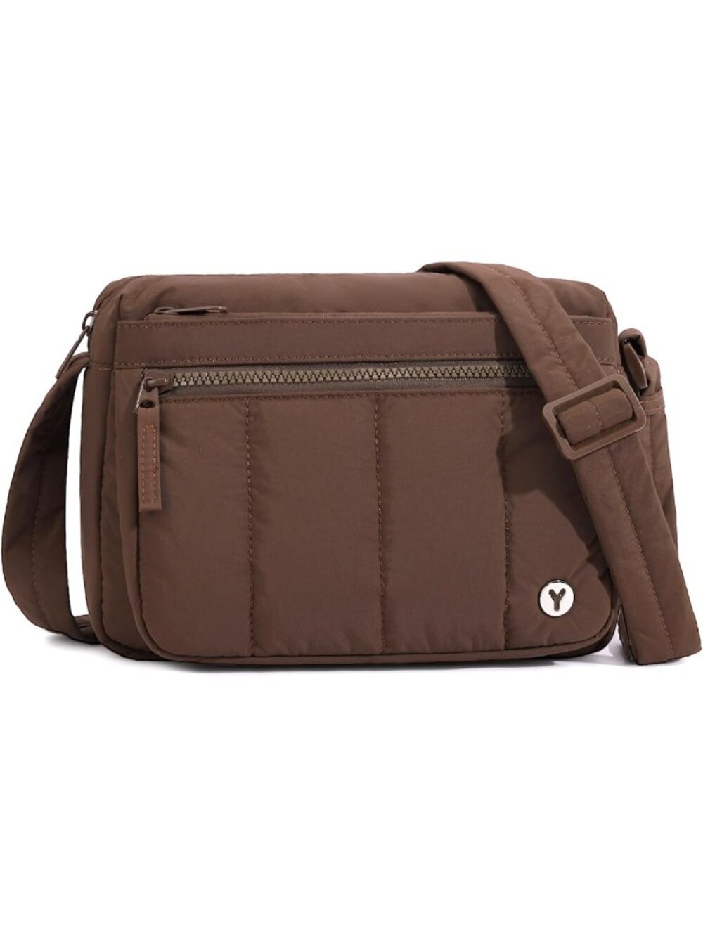Lightweight Quilted Puffer Crossbody Bag for Women, Adjustable Strap Travel